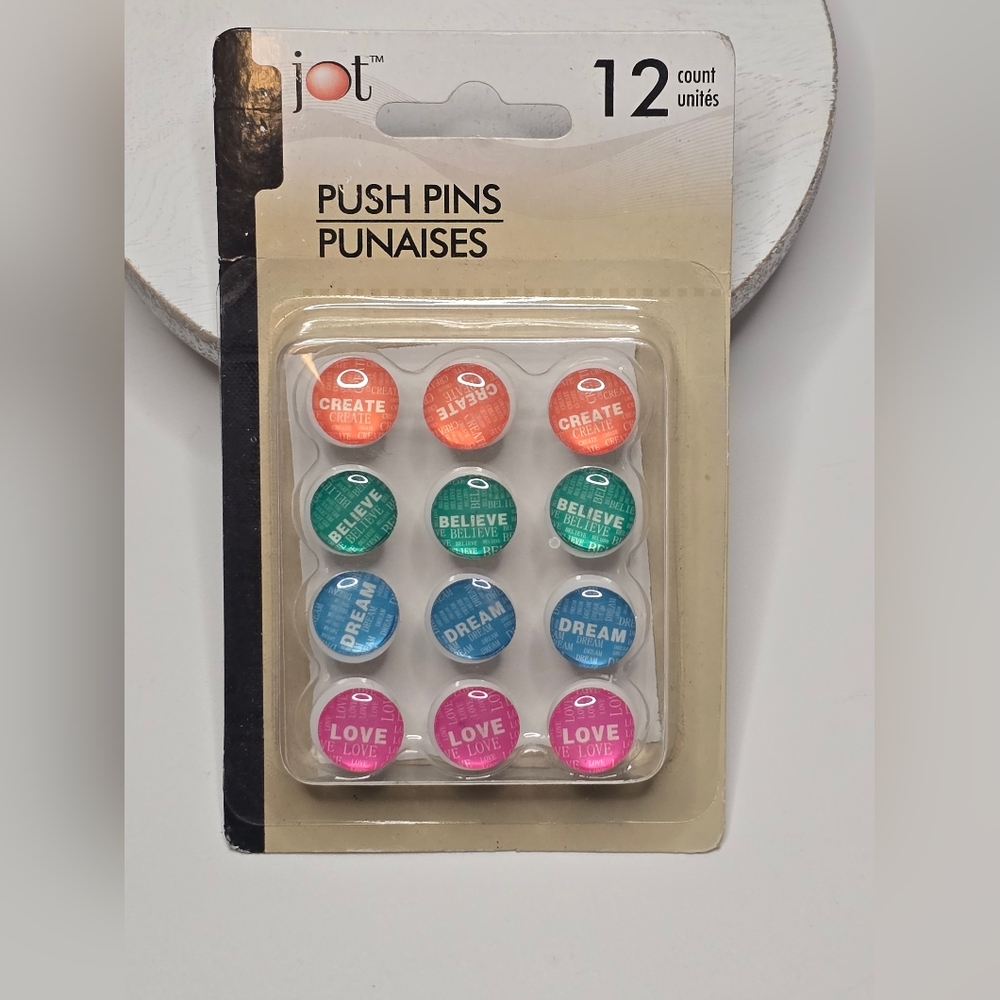 Jot 12 Top Push Pins Create Love Believe Dream [ Read Details ]